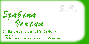 szabina vertan business card